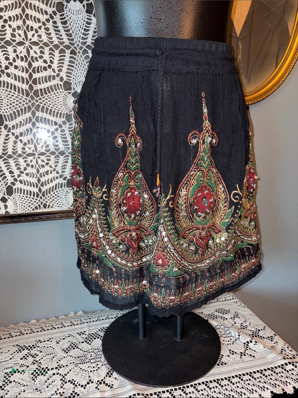 bohemian festival short skirt